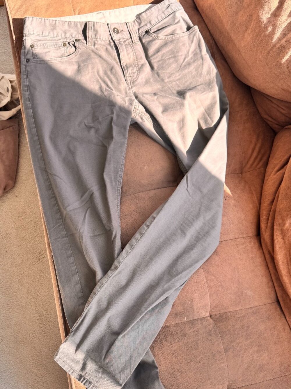 prAna Breathe Pants Mens 32 X 32 5 Pocket Carmel Rugged Canvas Stretch RN124977